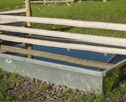 Water trough for cattle and horses